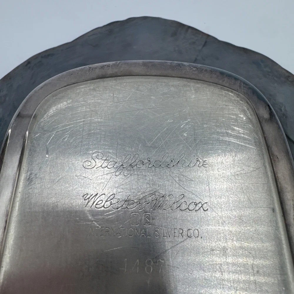 Vintage Webster-Wilcox Staffordshire Silverplate Butter Dish w/ Glass 4487